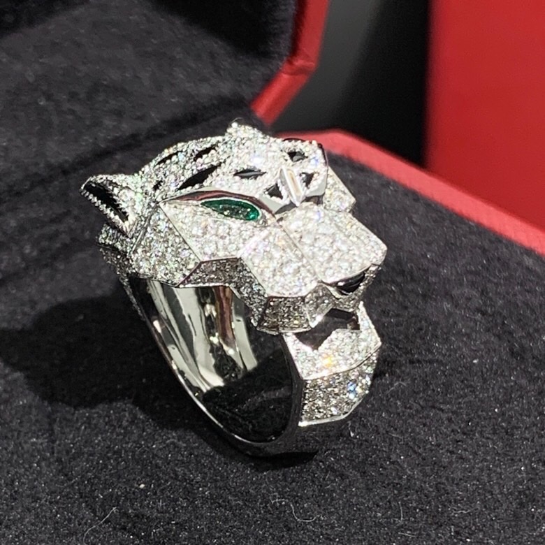 Cartier卡地亞 PANTHÈRE系列 高珠滿鑽獵豹戒指，尺寸48號，專櫃訂貨一年起，公價 50 多萬，年年漲價的款！實物超帥超閃，2008年購入-5