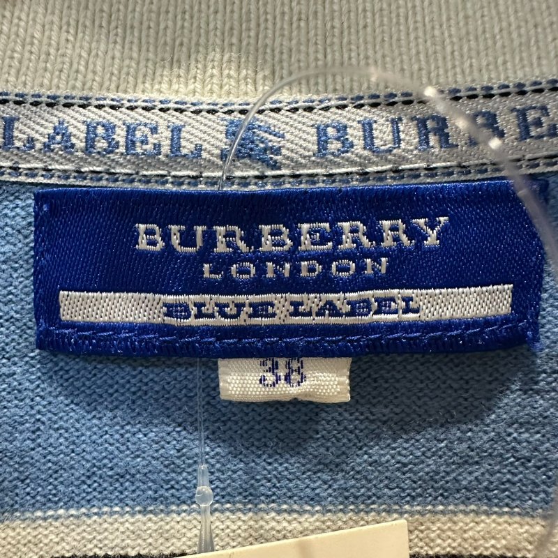 【美收精品】BURBERRY 藍白色條紋polo衫 4-281【隔月月中將轉賣至日本 上架期限30天】-4