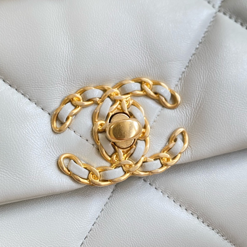 ®️Chanel 19bag 迷霧淡藍 金扣 晶片款-20