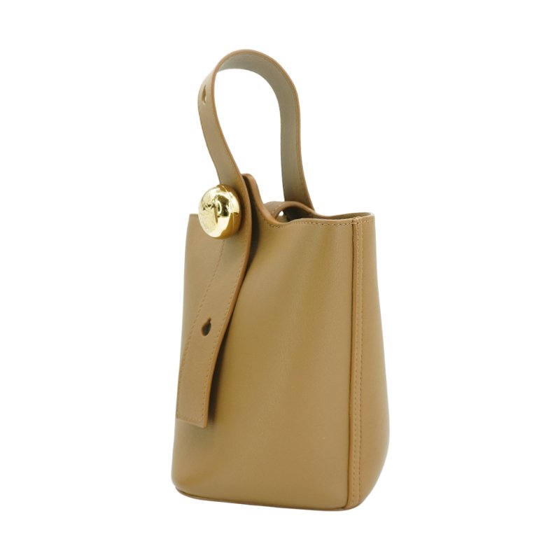 Loewe 展示品 Pebble Mini 光滑小牛皮米你二用水桶包(橡木色)-1