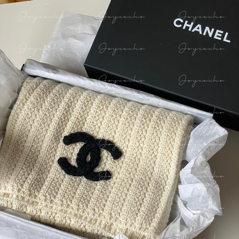 『全新全配』Chanel 雙C羊絨圍巾-1