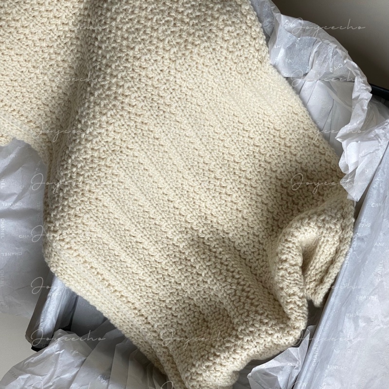 『全新全配』Chanel 雙C羊絨圍巾-4