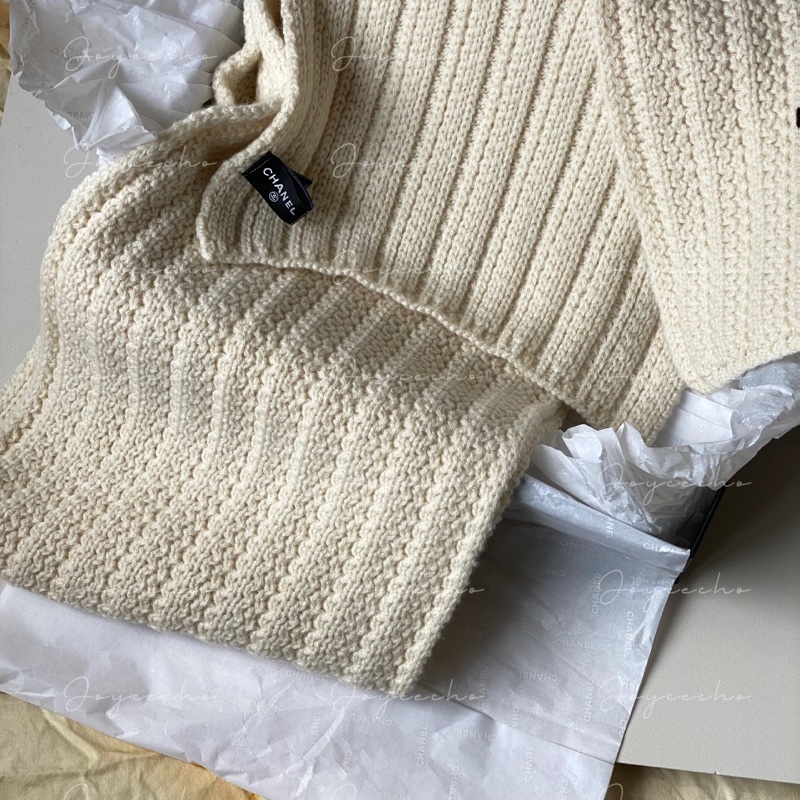『全新全配』Chanel 雙C羊絨圍巾-5