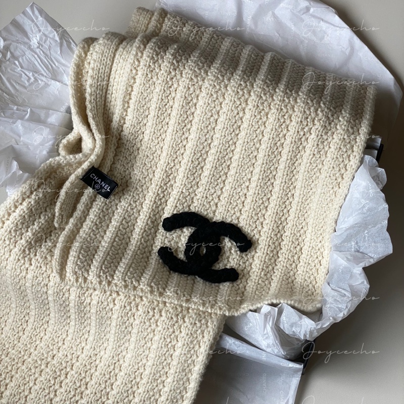『全新全配』Chanel 雙C羊絨圍巾-9