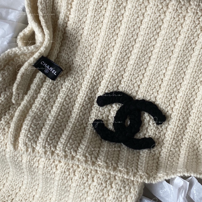 『全新全配』Chanel 雙C羊絨圍巾-10