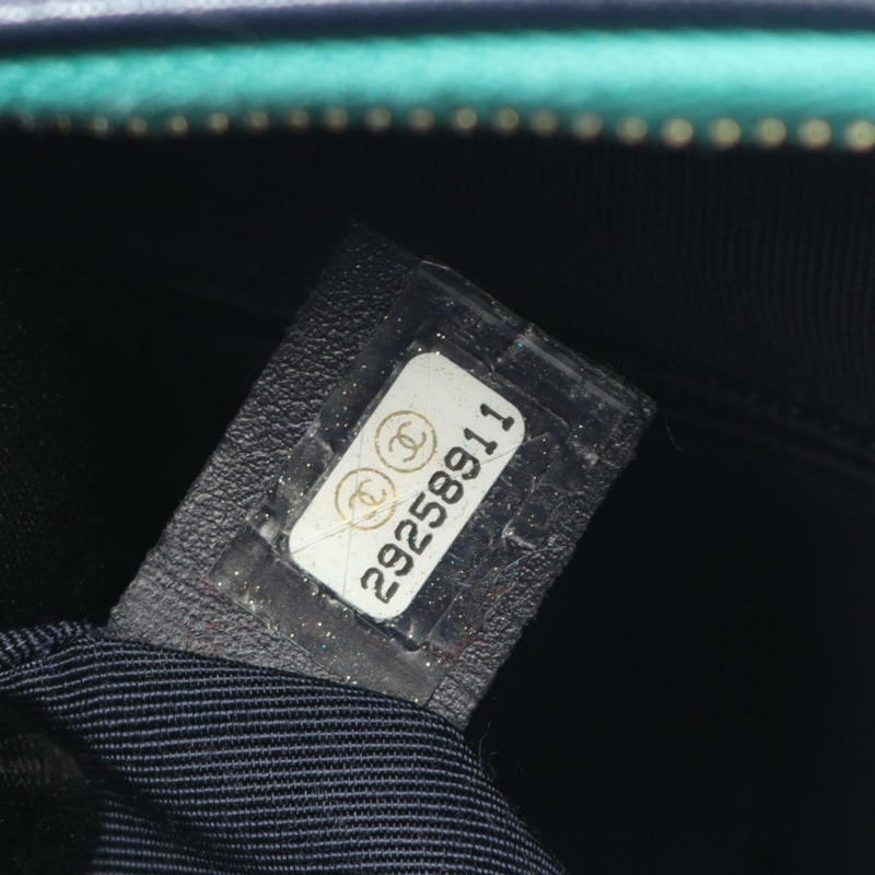 香奈兒絎縫肩背包，皮革，女士，海軍藍，粉紅色，綠色-4