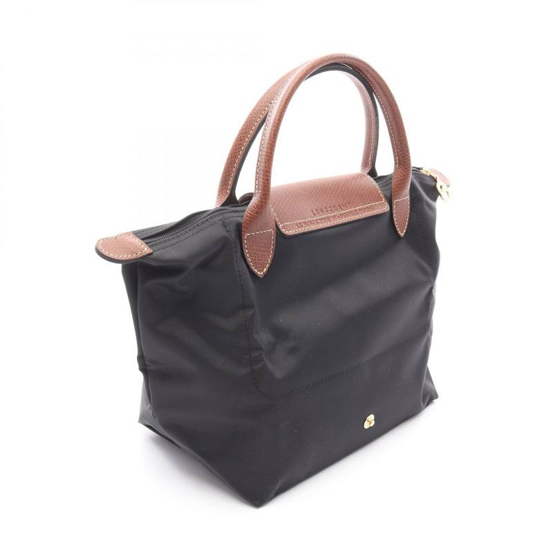 Longchamp Le Pliage Original S 手提包 L1621089001 帆布皮革 黑色棕色 全新 女士-1