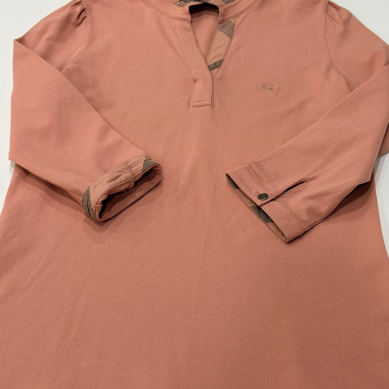 Burberry 倫敦 反褶格紋7分袖戰馬上衣-7