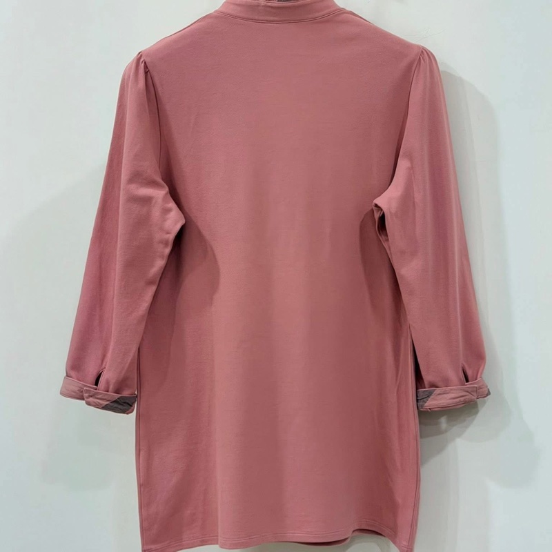 Burberry 倫敦 反褶格紋7分袖戰馬上衣-2