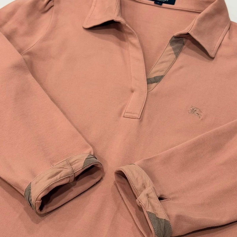 Burberry 倫敦 反褶格紋7分袖戰馬上衣-5