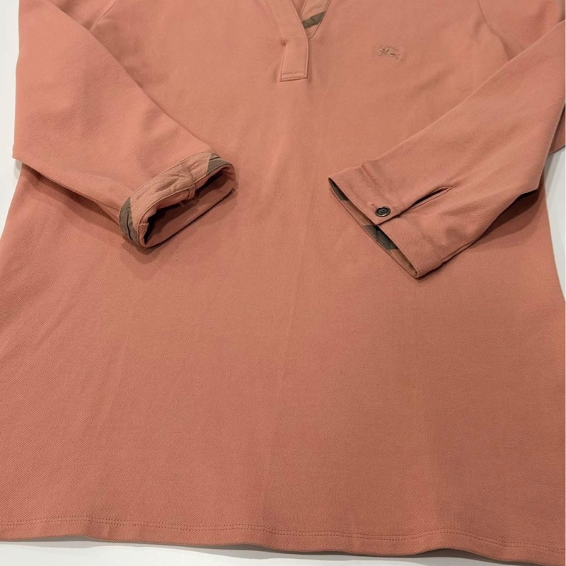 Burberry 倫敦 反褶格紋7分袖戰馬上衣-6