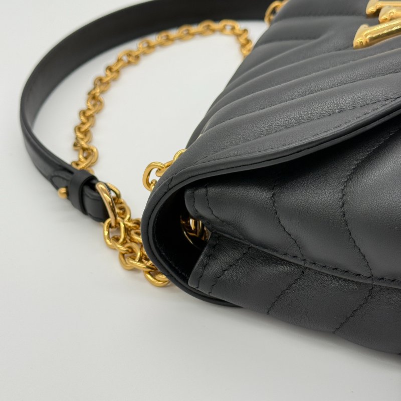 【CP 精選🌟小編推薦】Louis Vuitton 路易威登 New Wave MM 中型 黑色牛皮 鏈條 單肩包 斜挎包-9