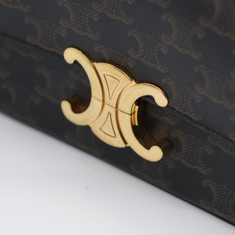 Celine 思琳 CLAUDE 標誌印花 牛皮革 肩揹袋 單肩包 腋下包-7