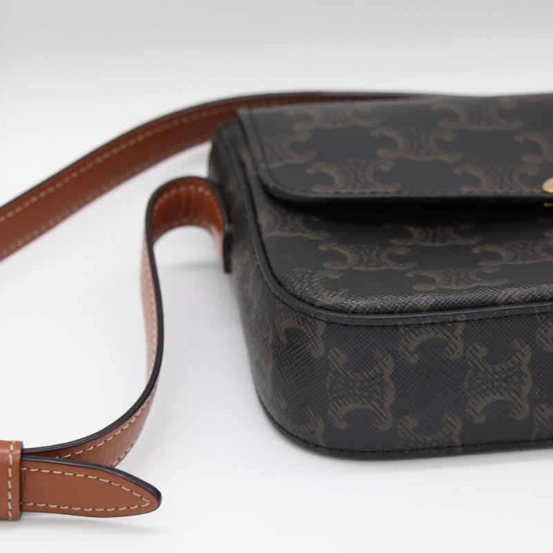 Celine 思琳 CLAUDE 標誌印花 牛皮革 肩揹袋 單肩包 腋下包-10