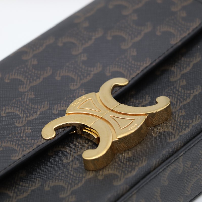 Celine 思琳 CLAUDE 標誌印花 牛皮革 肩揹袋 單肩包 腋下包-11