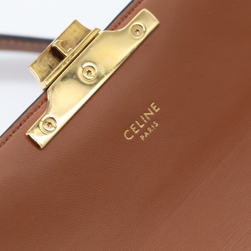 Celine 思琳 CLAUDE 標誌印花 牛皮革 肩揹袋 單肩包 腋下包-12