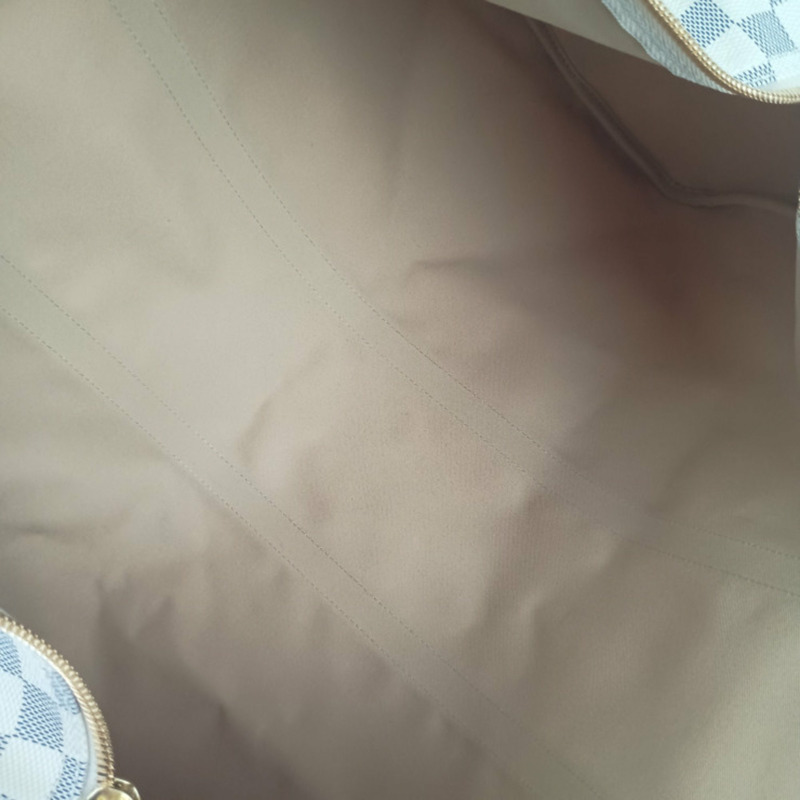 路易威登 (LOUIS VUITTON) Damier Azur Keepall Bandouliere Boston Bag 55 N41429 白色皮革單肩包，男女通用-7