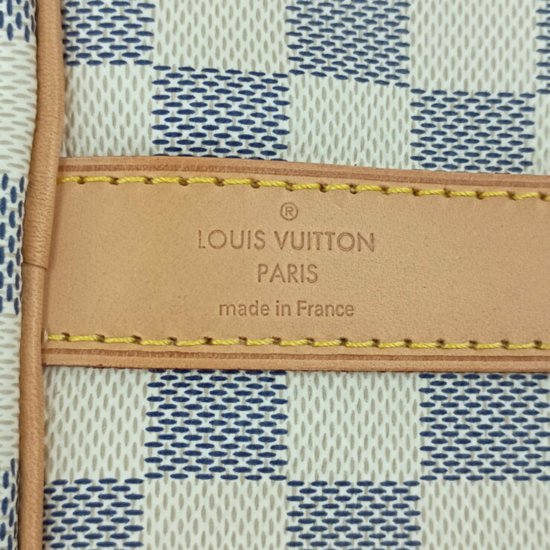路易威登 (LOUIS VUITTON) Damier Azur Keepall Bandouliere Boston Bag 55 N41429 白色皮革單肩包，男女通用-8
