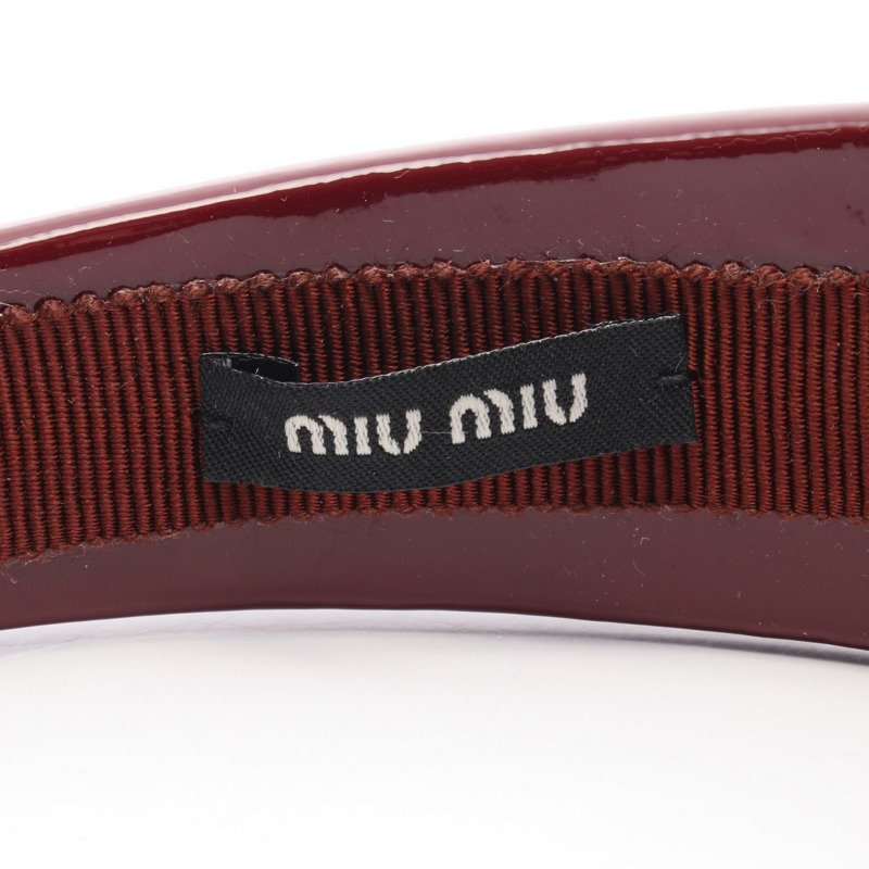 Miu Miu TYRIAN 紫色皮革髮帶 其他時尚單品 5IH025069F0D27 琺瑯皮革 波爾多紅 新款 女士-2