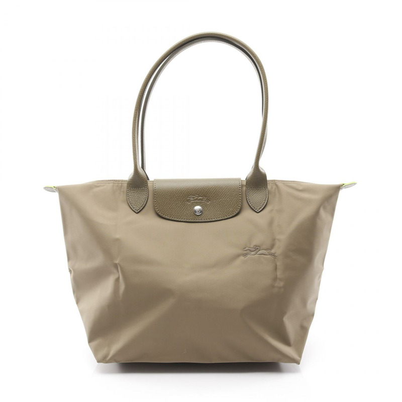 Longchamp Le Pliage 綠色 L 號肩背包 L1899919M04 皮革尼龍帆布卡其色 新款 女士-0