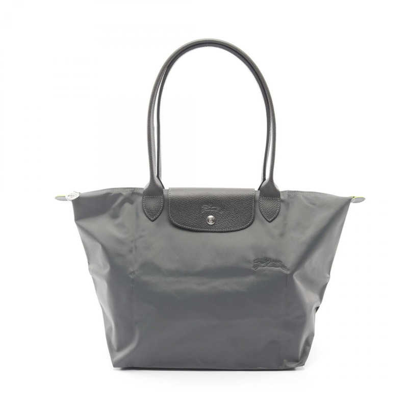 Longchamp Le Pliage 綠色 L 號肩背包 L1899919P66 尼龍皮革 灰色 全新 女士-0