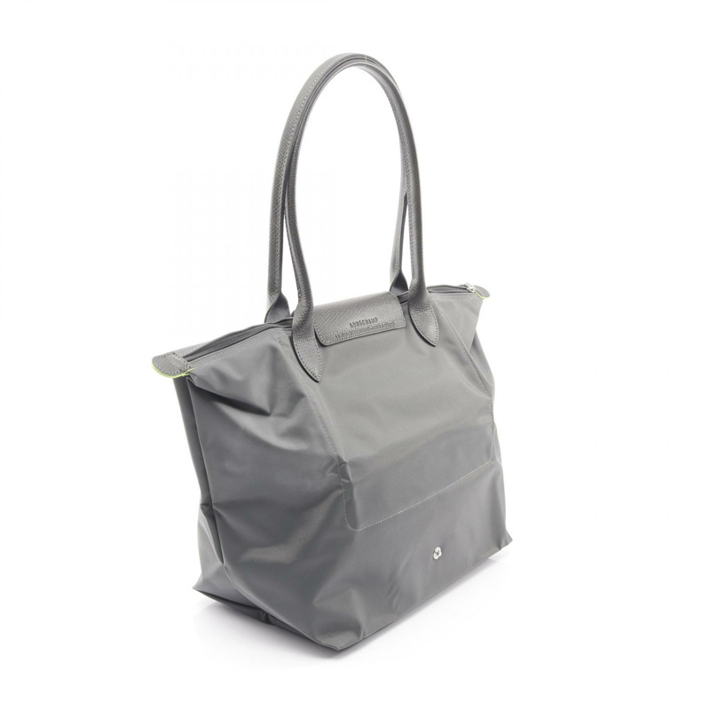 Longchamp Le Pliage 綠色 L 號肩背包 L1899919P66 尼龍皮革 灰色 全新 女士-1