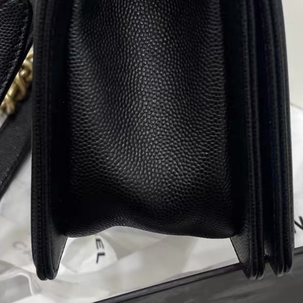 Chanel 黑金荔枝牛皮小號leboy鏈條單肩斜挎包-2