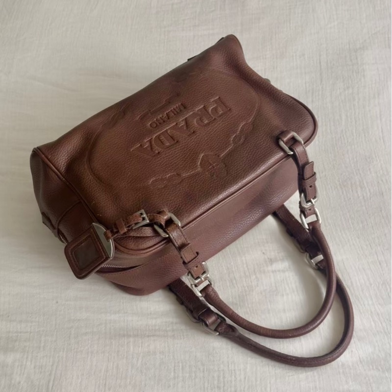 Vintage Prada浮雕巧克力波士頓🍫-0