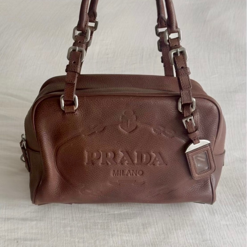 Vintage Prada浮雕巧克力波士頓🍫-1