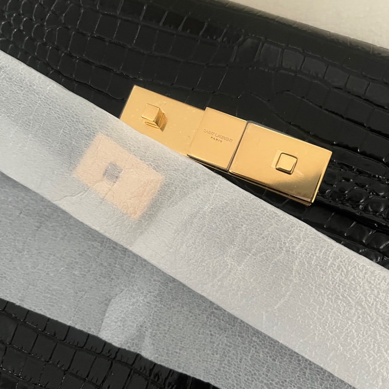 全新未用YSL MANHATTAN 中號光面鱷魚壓花皮革-2