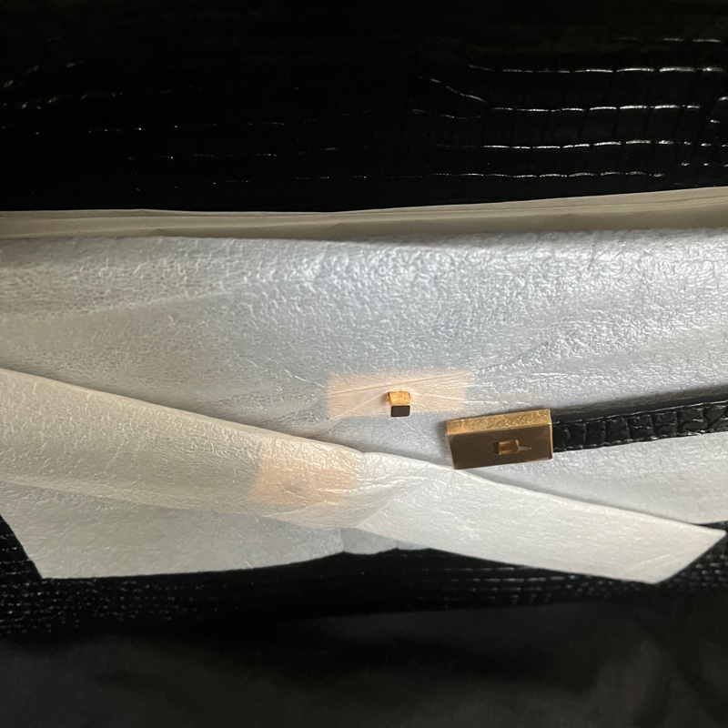 全新未用YSL MANHATTAN 中號光面鱷魚壓花皮革-6