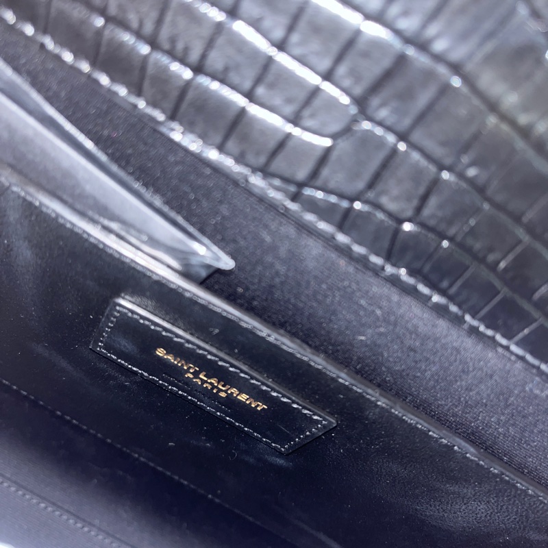 全新未用YSL MANHATTAN 中號光面鱷魚壓花皮革-11