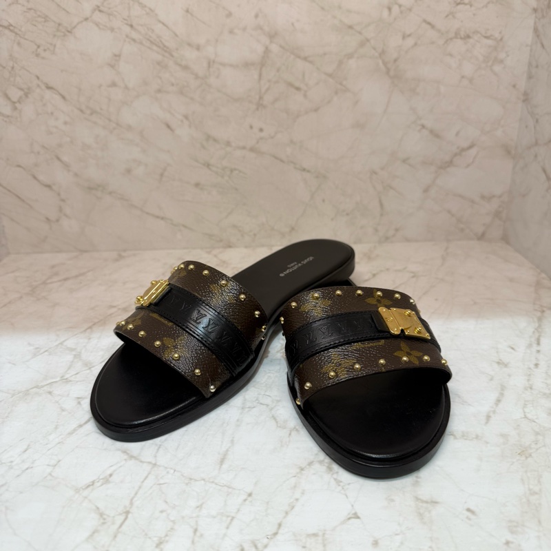 LV 鉚釘老花拖鞋-37-0