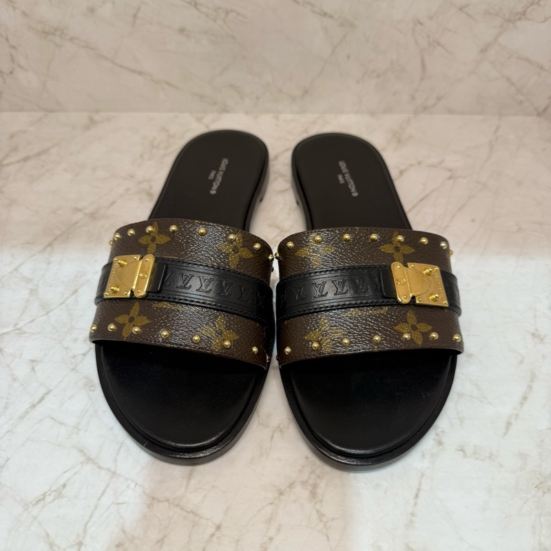 LV 鉚釘老花拖鞋-37-1