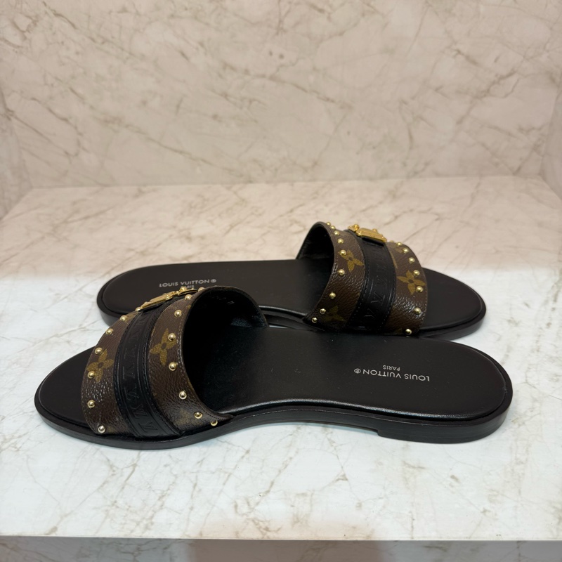 LV 鉚釘老花拖鞋-37-3