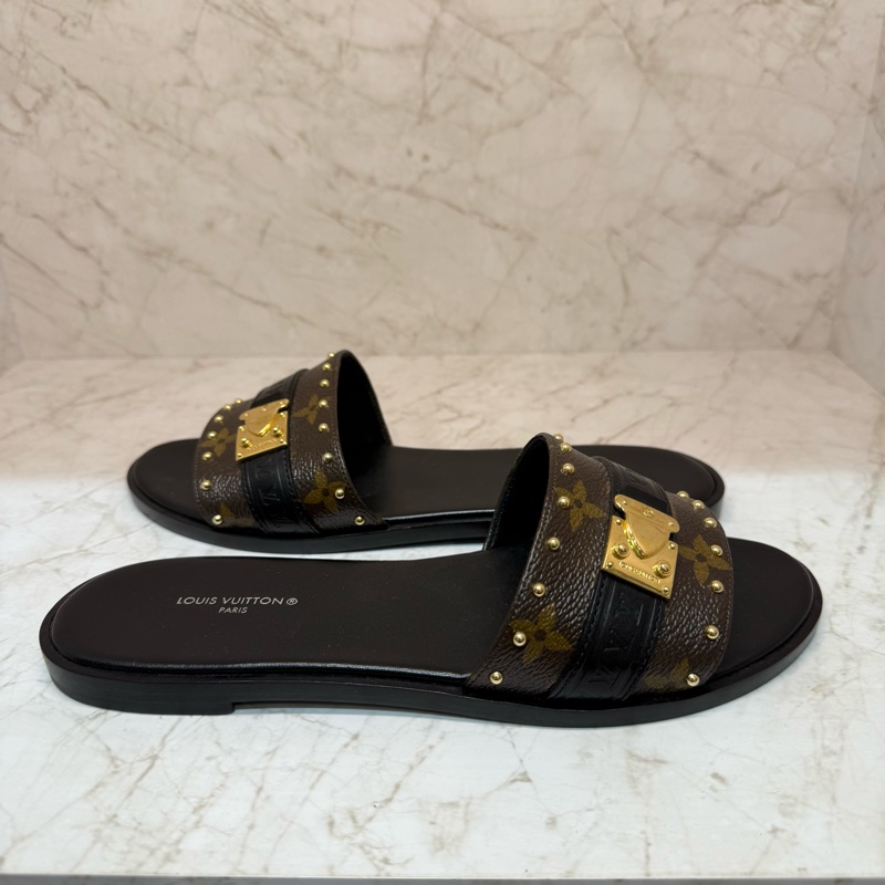 LV 鉚釘老花拖鞋-37-4