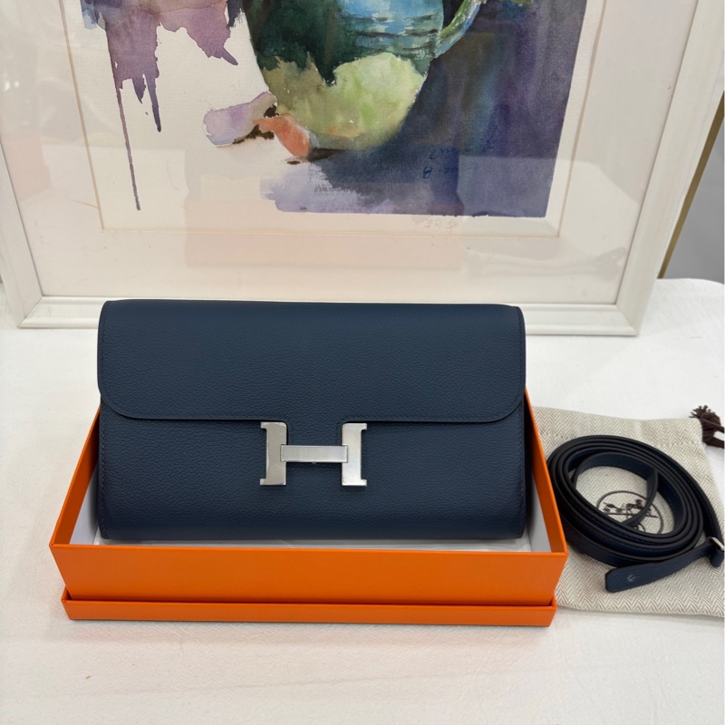 Hermes爱马仕 constance togo 康康togo普鲁士蓝银扣 W刻  全新-0
