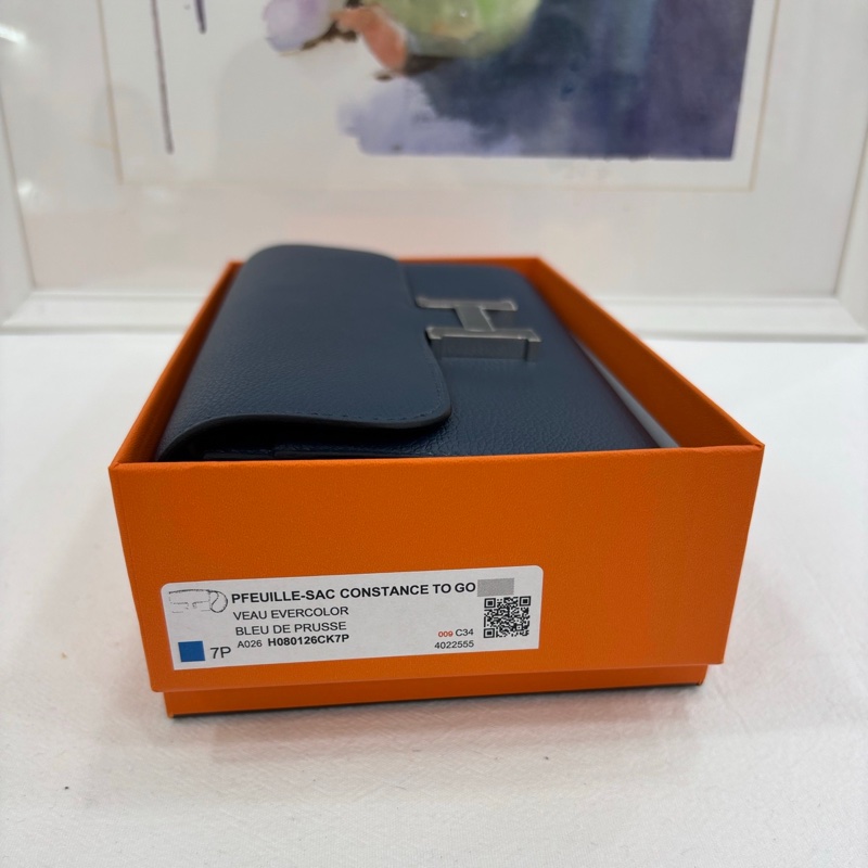 Hermes爱马仕 constance togo 康康togo普鲁士蓝银扣 W刻  全新-8