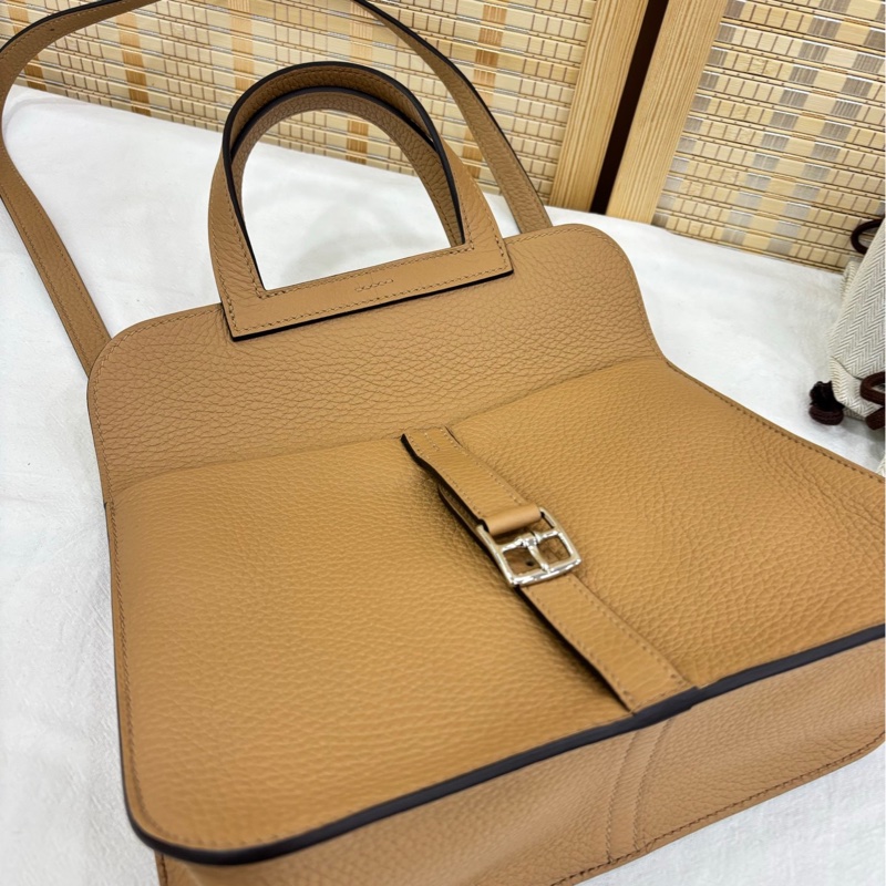 Hermes 愛馬仕 Halzan25 U刻，0M奶茶色拼檸檬黃，tc皮銀扣，99近閒置 有原購證-5