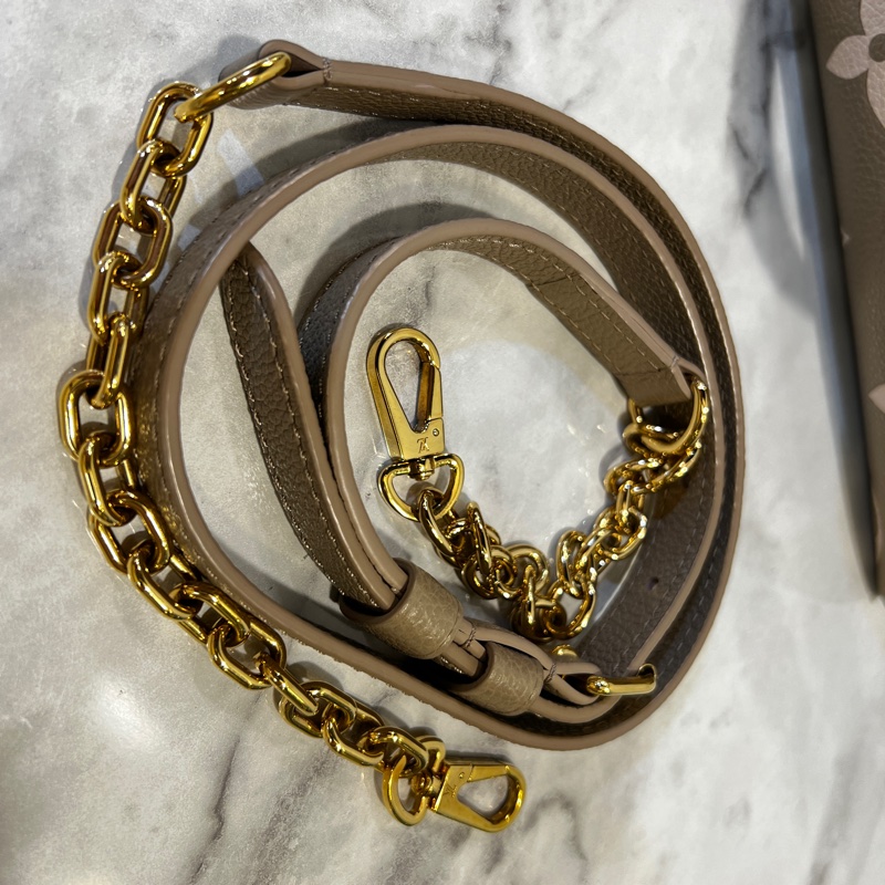 LV斑鳩灰拼奶油白speedy20金釦手提斜背包-17