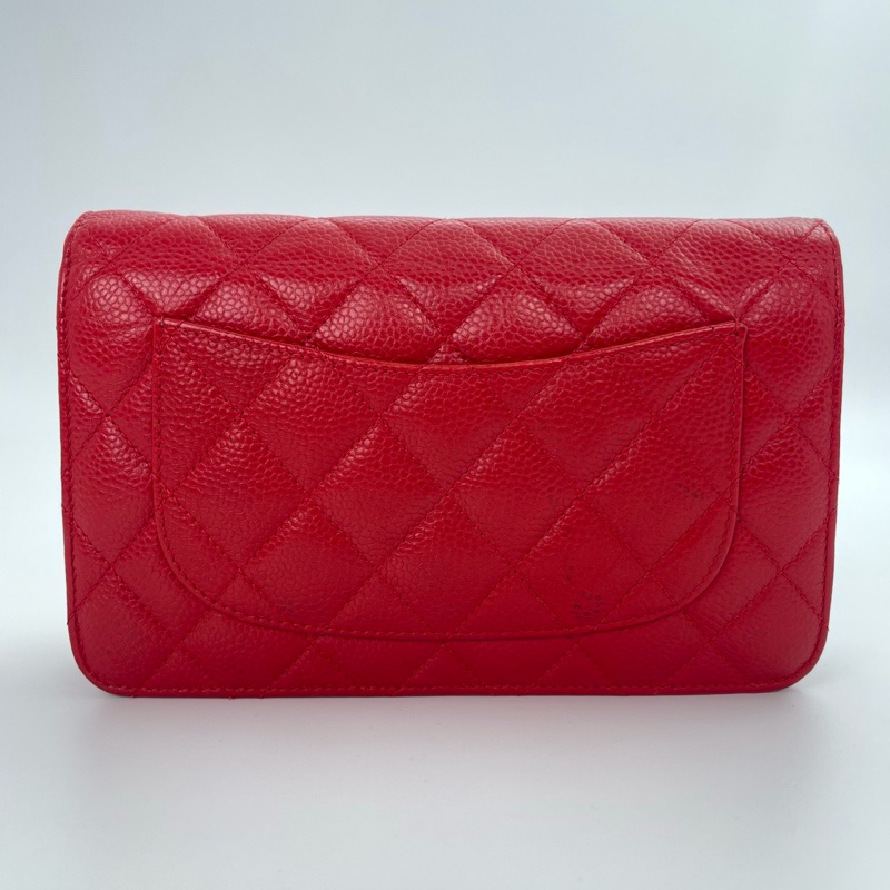 「JL精品代購」香奈兒紅銀荔枝牛皮woc鏈條包-2