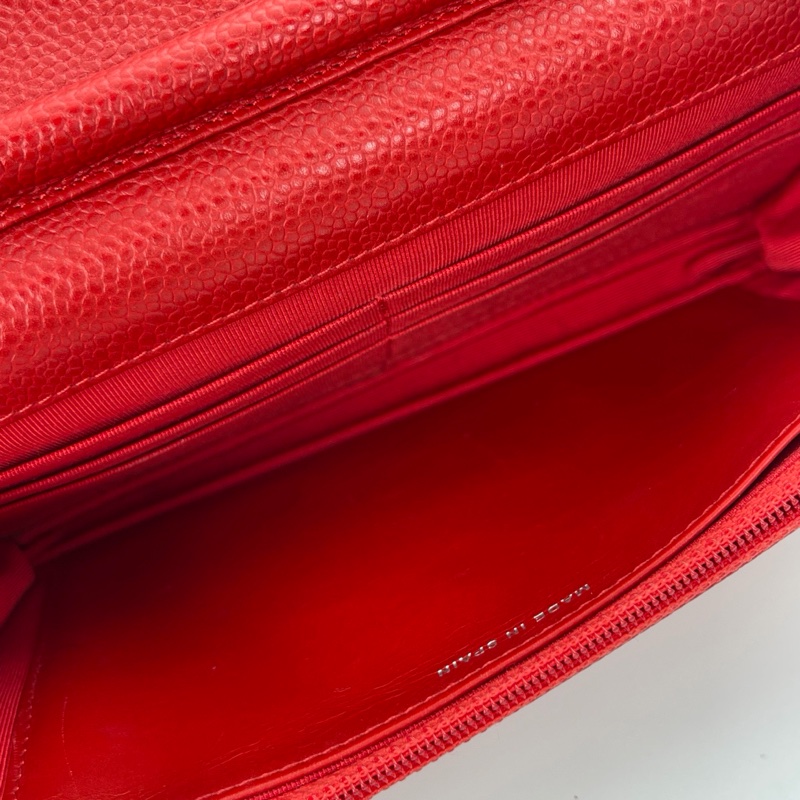 「JL精品代購」香奈兒紅銀荔枝牛皮woc鏈條包-12