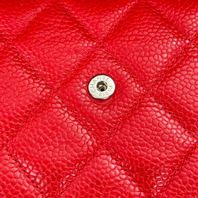 「JL精品代購」香奈兒紅銀荔枝牛皮woc鏈條包-14