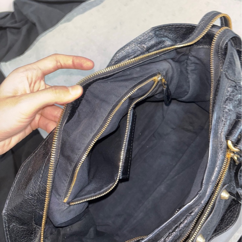 【閒置❤️】balenciaga巴黎世家 黑金中號機車包 手提包 單肩包-8