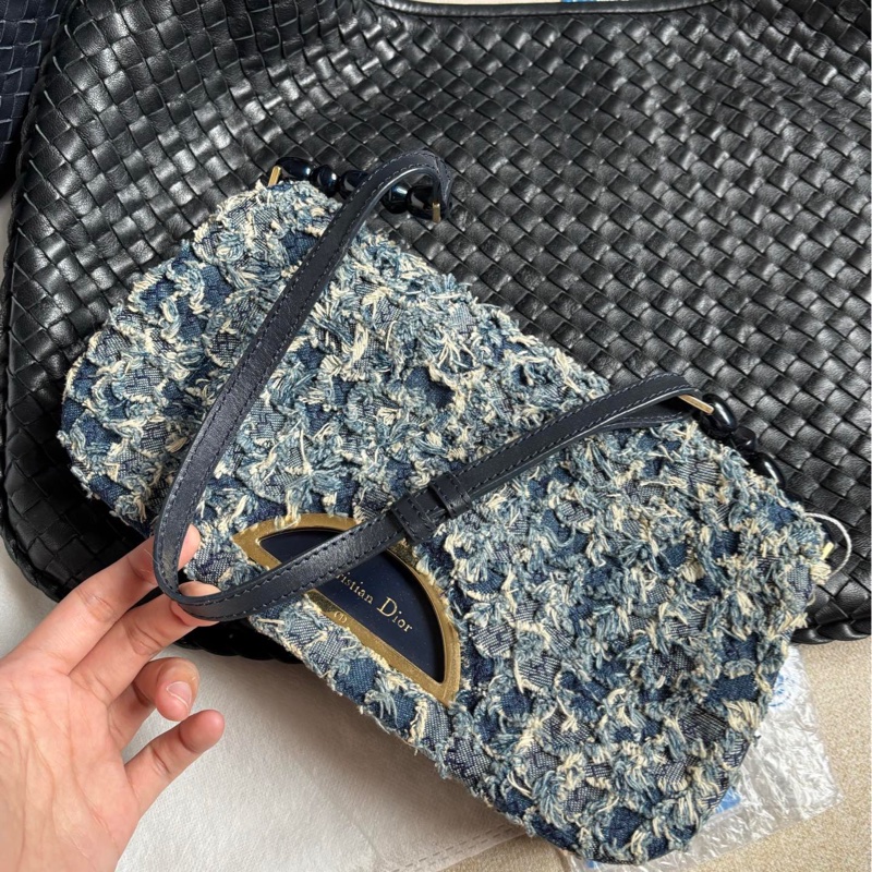 【閒置❤️】 dior 牛仔碎花半月包 單肩包 手提包-0