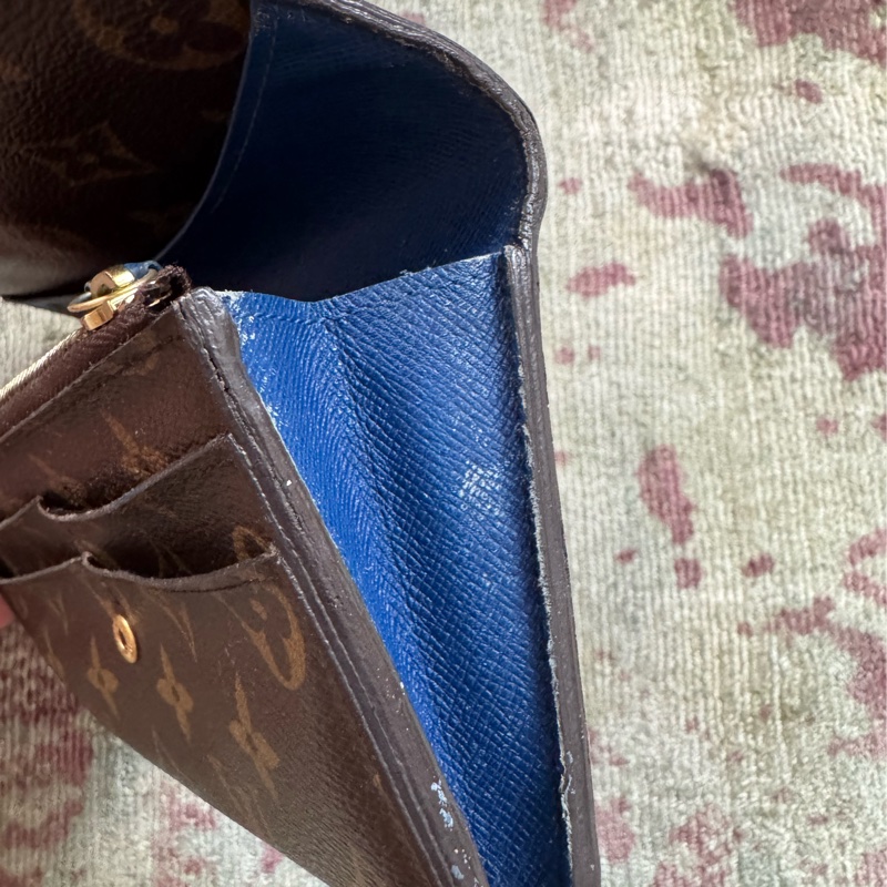 LV Emilie 老花長夾 藍色內裡 二手閒置出清-4