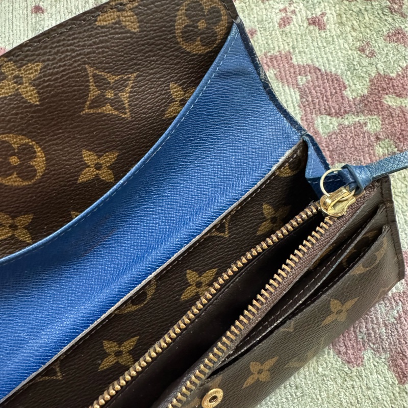 LV Emilie 老花長夾 藍色內裡 二手閒置出清-10