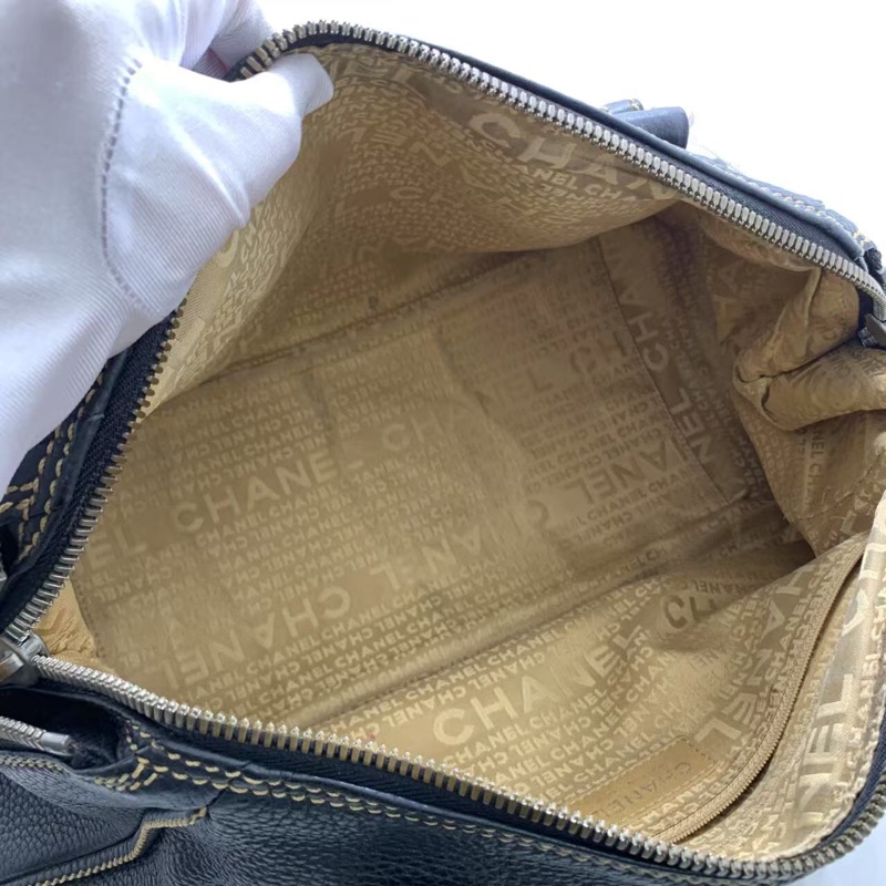 二手Chanel香奈兒流蘇外縫線手提包流蘇餃子包腋下包保齡球包，標清晰，鐳射 8 開-6