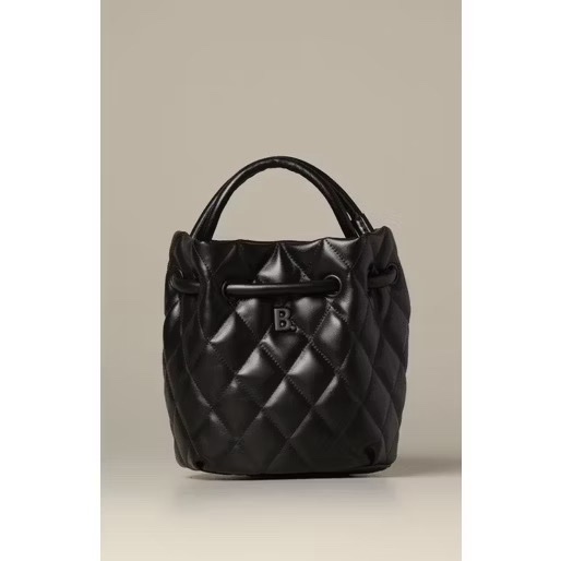 BalenciagaBTouch黑字菱格紋牛皮手提包斜背包水桶包-5