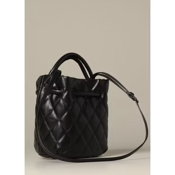 BalenciagaBTouch黑字菱格紋牛皮手提包斜背包水桶包-6